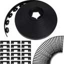 Queekay 148FT 2 Inch Tall Landscape Edging Kit with 70 Spikes 20 Connectors Plastic Garden Landscape Edge Border Flexible Landscaping Edging for Lawn Garden Yard Flower Bed(Black,2 Inch)
