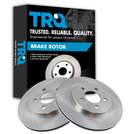 4pcs TRQ Slotted Brake Rotors #BRA73971, #BRA74062 Front Brake Rotors Set Vented Fits Select 2008-2011 Ford Focus , 2pcs TRQ Ceramic Brake Pad Sets #BFA73077, #BRA73069