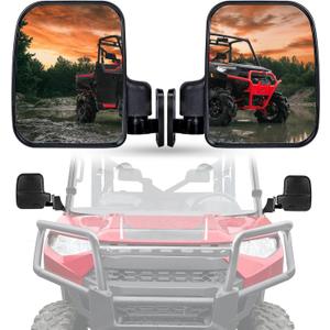 UTV Rear View Side Mirror Compatible with Polaris Ranger XP 1000, Ranger Crew XP 1000 2018 2019 2020 2021 2022 2023 2024 2025 (Fit For Factory Doors Installed)