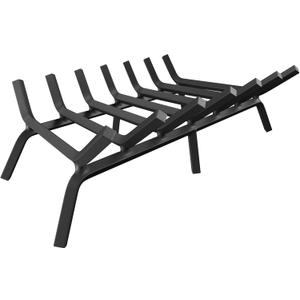 Fireplace Grate 30 Inch, Fireplace Grates Heavy Duty Cast Iron Solid Steel 7 Bars Fire Pit Grate with 6 Support Legs, Fireplace Log Grate Outdoor Indoor Wrought Iron Wood Burning Rack