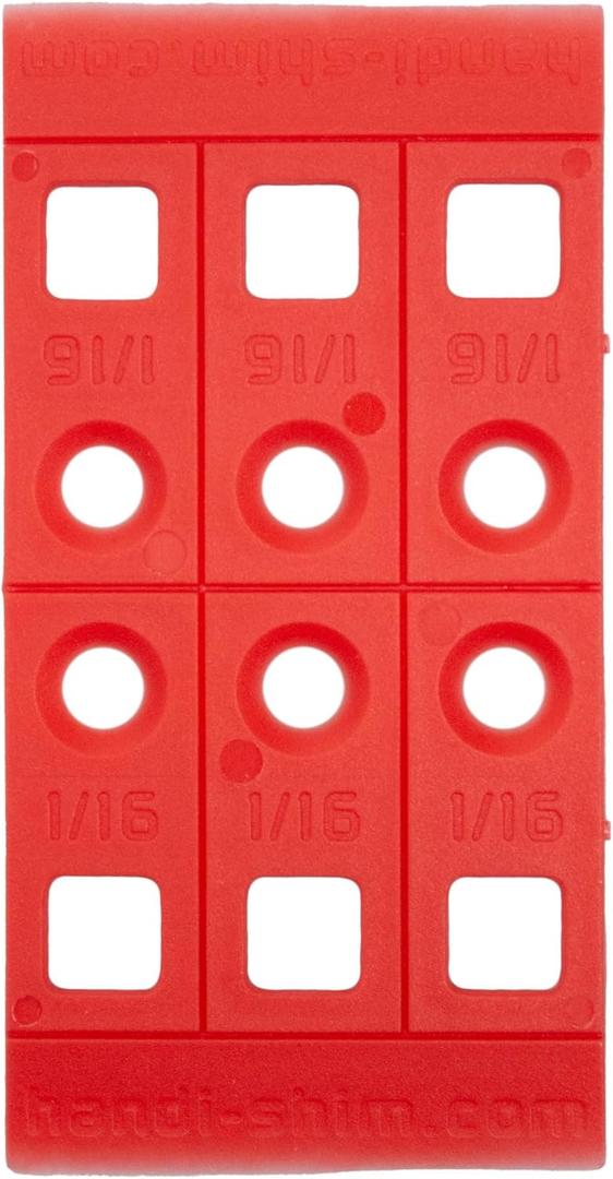HS116100RD Plastic Construction Shims/Spacers, 100 Pack, 1/16-Inch, Red