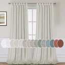 H.VERSAILTEX Natural Linen Curtains Linen Textured Semi Sheer Curtain Light Filtering Tab Top Window Treatments Panels Highly Durable Curtain Panels for Bedroom (2 Panels, 52" x 84", Pale Oak)