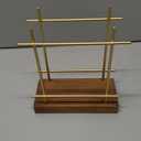 MyGift Napkin Holders for Table & Kitchen, Brass-Tone Wire Metal Napkin Dispenser with Wood Base, Modern Farmhouse Tabletop Dining Decor for Home/Cafe/Restaurant