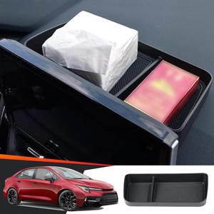 Car Center Console Dash Organizer Tray for Toyota Corolla 2020-2026 and Toyota Corolla Cross 2022-2026 (only for 8-inch screen) Auto Interior Accessories Hidden Dashboard Screen Behind Storage