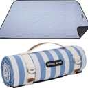 Picnic Outdoor Blankets Waterproof Extra Large - Beach Mat Sand Free Foldable with Carry Strap | Portable Camping Blanket | Park Blanket for Grass , Hiking, Travel, Concerts, Indoor (Cerulean Blue)