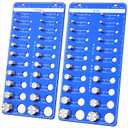 44 Thread Checker, Nut and Bolt Thread Checker - 22 Standard & 22 Metric Sizes, Metal Bolt Size and Thread Gauge with Inch & Metal Ruler, Wall-Mountable Bolt and Nut Identifier Gauge for Easy Sizin (Blue)