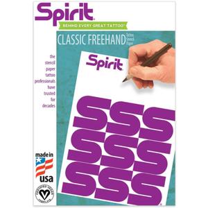 Spirit Classic Freehand Tattoo Stencil Transfer Paper, 8.5" X 11" (100 Sheets), Certified Vegan, Proudly Made in The USA