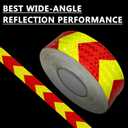 SWRT 2" x 160 FT Red & Fluorescent Yellow Reflective Tape, Reflective Tape Outdoor Waterproof Heavy Duty Strong Adhesive Hazard Caution Safety Warning Tape Reflector Conspicuity Tape for Trailer