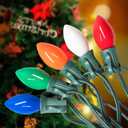 SOTOPOO C7 Vintage Christmas Lights Outdoor Multicolor Christmas Tree Lights, 25FT Colorful Christmas Lights for Home Yard Indoor Outdoor Christmas Decorations, 27Pcs E12 Bulbs (2 Spare Bulbs)