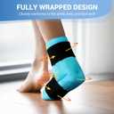 Comfytemp Ankle Foot Ice Pack Wrap for Plantar Fasciitis Relief, Ankles Brace for Sprain, Heel Spur, Swelling, Achilles Tendonitis, Cold Bag for Injuries Reusable, Hot Cold Compress, 1 Pack (Blue)