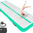VOFiTNY Inflatable Gymnastics Air Mat Tumble Track with Pump for Training | 6.6ft/10ft/13ft/16ft/20ft Air Tumbling Mat 4/8 Inches Thick Inflatable Gymnastics Track for Home Use/Cheerleading/Yoga/Gym