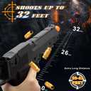 DaoDaoZhu Soft Bullet Toy Gun Pistol with Shell Ejecting for Indoor/Outdoor Shooting Games, Halloween Costume Fake Prop Gun Model, Educational Play Toy Guns, Christmas/Birthday Gifts (Black)