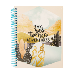 Uptown Girl Say Yes Wirebound Journal Notebook, 140 Color Edge Sheets, 8.25" x 6.5"