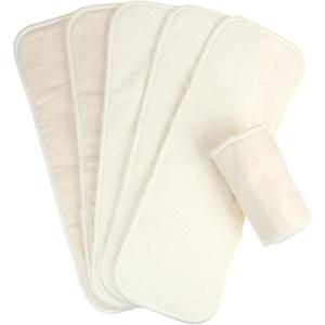 Mama Koala 6-Layer Natural Cotton Cloth Diaper Inserts, Adjustable and Reusable for Any Baby Cloth Diaper (Pack of 6)