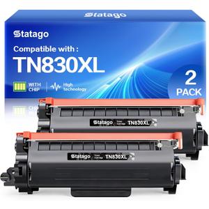 TN830XL TN830 HL-L2460DW Toner for HL-L2460DW DCP-L2640DW Replacement for Brother TN-830XL Toner HL-L2405W MFC-L2820DW HL-L2420DW Printer Toner Cartridge (2 Black,with Chip)