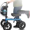 Adjustable Knee Scooter, All Terrain Foldable Knee Scooter Walker, Disc Brake Knee Walker for Foot Injuries Compact Crutches Alternative, Mobility Scooter Medical Recovery Aid