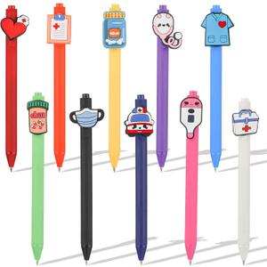 Nurse Pens, 10pcs Colorful Funny Pens Nurse Medical Assistant Accessories for Work for Cna Week Nursing Student Essentials Cute School Pens for Nurse Week Appreciation Cool Gifts Supplies