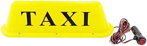 Multiple Colors 12V LED Magnetic Taxi Sign Roof Top Car Super Bright Light Lamp with 3 Meter Power Plug Line(Case Color:Yellow, Light Color: White)