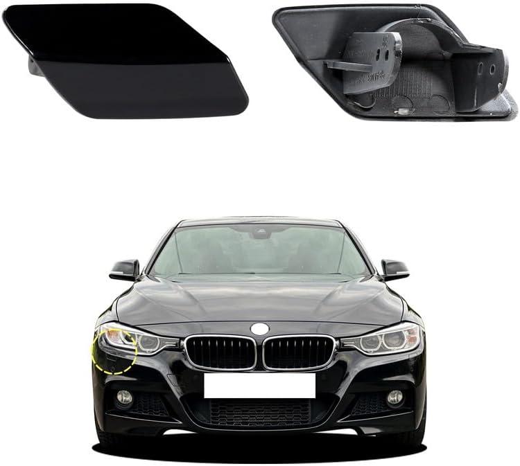 Car Front Bumper Headlight Washer Nozzle Cover Cap Compatible With BMW 3 F30 320 323 330 335 M-Sport 2013 2014 2015 2016 2017 2018 Headlight Cleaning Cover 51118056614 51118054180 Water Spray Cover