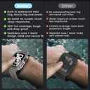 Goton 3 in 1 Waterproof Case with Band for Apple Watch with Built-in Tempered Glass Screen Protector 46mm, 360 Shockproof Bumper Face Cover with Band for Apple Watch Series 11 Series 10, 46mm, Titanium