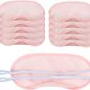 AKOAK 10 Pieces Game Party Sleep Travel Eye Mask, Lightweight Shading Eye Protection Rest Eye Mask, with Nose Pad and Adjustable Strap, Unisex (Pink)