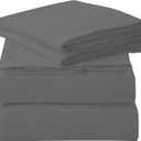 ROYALE LINENS 3 Piece Twin XL Sheets Set - Soft Brushed 1800 Microfiber Bedding - 1 Fitted and 1 Flat Sheet, 1 Pillow case - Wrinkle Free & Fade Resistant - Hotel Luxury Bed Sheets (Grey, Twin XL)