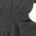 MakeMeChic Women's Contrast Binding Sweater Dress V Neck Collared Pleated Mini Dresses Black Medium