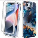 Diaclara Designed for iPhone 14 Case, Full Body Rugged Case with Built-in Touch Sensitive Anti-Scratch Screen Protector, with Camera Lens Protector for iPhone 14 6.1" (Water Blue)