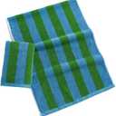 Blue & Green Hand Towel Set of 2 Double-Color Stripes Decorative Hand Towel for Bathroom Ultra Soft 100% Cotton Absorbent Lightweight for Home Kitchen 13" x 29"