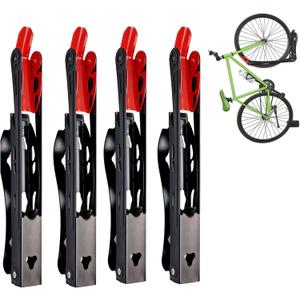 Wallmaster BIKEPAL Swivel Bike Rack, Wall Mounted Vertical Bike Storage Hanger, Space Saving for Home and Garage, 4 Pack