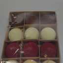 46 Pcs Velvet Christmas Ornaments Set 36 3.15 Inch Flocked Velvet Christmas Balls & 20 Bows