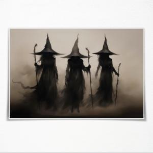 2 x Witch Wall Decor Poster Halloween Art Vintage Witchy Pictures Canvas Print Rustic Halloween Room Decorating 12x18inch Unframed (12L" x 18W", style-5-Unframed)