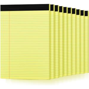 10 Pack Yellow Legal Pads 8.5 x 11 College Ruled Note Pads Lined Writing Paper Pads Yellow Paper 8.5 x 11 Pads of Paper 30 Sheets per Writing Tablets Lined Legal Notepads for Home, Office