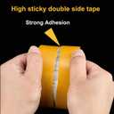 Hem Tape No Sew No Iron - 1inch+2inch x 39FT Double Sided Tape Heavy Duty, Ultra Strong Multifunctional Mounting Tape, 2 Sided Tape for Curtains, Rugs, Fabric, Pants, Craft - Long-Term Hold