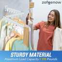 ZOFGENOW Clothes Drying Rack Wall Mounted Foldable, Retractable & Collapsible(Tri-Fold) Space-Saving Laundry Drying Rack for Indoor & Outdoor Use - Laundry Rooms, Bathroom & Balconies (White)
