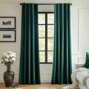 Lazzzy Velvet Blackout Curtains Thermal Insulated Curtains Emerald Green 84 Inches Long Drapes for Bedroom Living Room Darkening Noise Reducing Super Soft Luxury Rod Pocket 2 Panels Emerald Green (52"W x 84"L (Pack of 2))