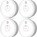Fire Alarms Smoke Detectors, Smoke Alarm Battery Operated,Fire Alarm with Test Button & Low Battery Signal, Photoelectric Technology Fire Detectors for Bedroom and Home (4 Pack)