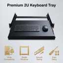 2U Keyboard Tray 12" Depth -Universal 19" Rack Mount Sliding Shelf for Network Equipments Server Rack or Cabinet