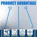 Therwen 2 Pcs Manhole Cover Hook 36 Inch with 5/8" Hex Alloy Steel Rigid Heavy Duty Manhole Cover Lifter with Inline Handle for Lid Puller Moving (Blue)