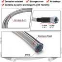 6AN 70" Transmission Fluid Oil Cooler Hose Line kit for GM Chevy Transmission 4L80E TH350 TH400 4L60E 700R4 200-4R TR6060 Ford AOD 4R100 4R70W and C5 Stainless Steel Braided PTFE Hose