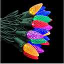 C6 Christmas Lights 50 LED Multicolor Strawberry 18ft Waterproof String Lights for Outdoor Indoor Garden Yard Home Party Christmas Tree Decorations (Multicolor)