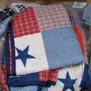 3-Piece Caroline Patriotic Quilt Set - Microfiber Americana Stars and Plaid Patchwork Bedding - King Bed Spread with 2 Pillow Shams by Lavish Home