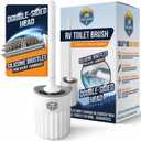 RV Toilet Brush by Clean Camper  Wall-Mounted Set, Silicone, Scratch-Free Dual-Sided Head, Quick-Drying Holder, Compact & Durable Set with Strong Adhesive Mount for RV & Camper Toilets