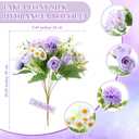 Tigeen 12 Bundles Peonies Artificial Flowers Faux Roses Silk Flowers Hydrangea Artificial Bouquet for Wedding Table Centerpiece Floral Vase Home Office Bridal Decor (Light Purple)