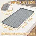 Silicone Coffee Mat, 16"X7" Heat-Resistant,Eco-friendly,Hygienic Drying Pad,Leak-Proof and Non-Slip,Removable Silicone Mat with Concave and Convex Design,Gray 16X7