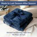 Ultra Soft Fleece Blanket Queen Size - Flannel Fleece Luxury Queen Blanket - Lightweight for Couch Bed Chair - Thick, Warm and Breathable - All Season Cozy Fuzzy, Anti-Static Microplush Bedding, Navy