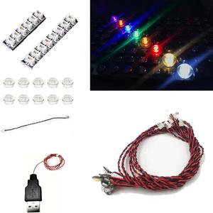 10 PCS Colorful LED Light Kit for Lego Building Blocks - USB Powered DIY LED Lighting Accessories Compatible with Lego Brick Models (White)