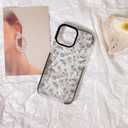 NITITOP Compatible for iPhone 13 Pro Max Case Cute Flower Floral Clear for Women Girl Ultra Slim Crystal Shockproof Soft TPU Anti-Yellow Protective Phone Cover - Clear Black