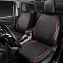 CAR PASS Universal FIT Piping Leather Car Seat Cover, for suvs,Van,Trucks,Airbag Compatible,Inside Zipper Design and Reserved Opening Holes (Full Set, Black and Red)