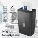 12-Sheet Cross Cut Paper Shredder, 5.55 Gallon Heavy Duty Shredder for Home Office, P-4 High Security Shredders for Paper/Credit Card/Mail/Staples/Clips, Portable Handle Design